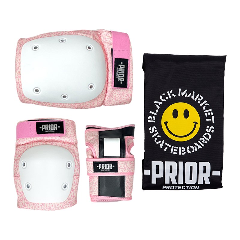 PRIOR成人青少年儿童陆冲滑板轮滑护具6件套装护手护肘膝头盔