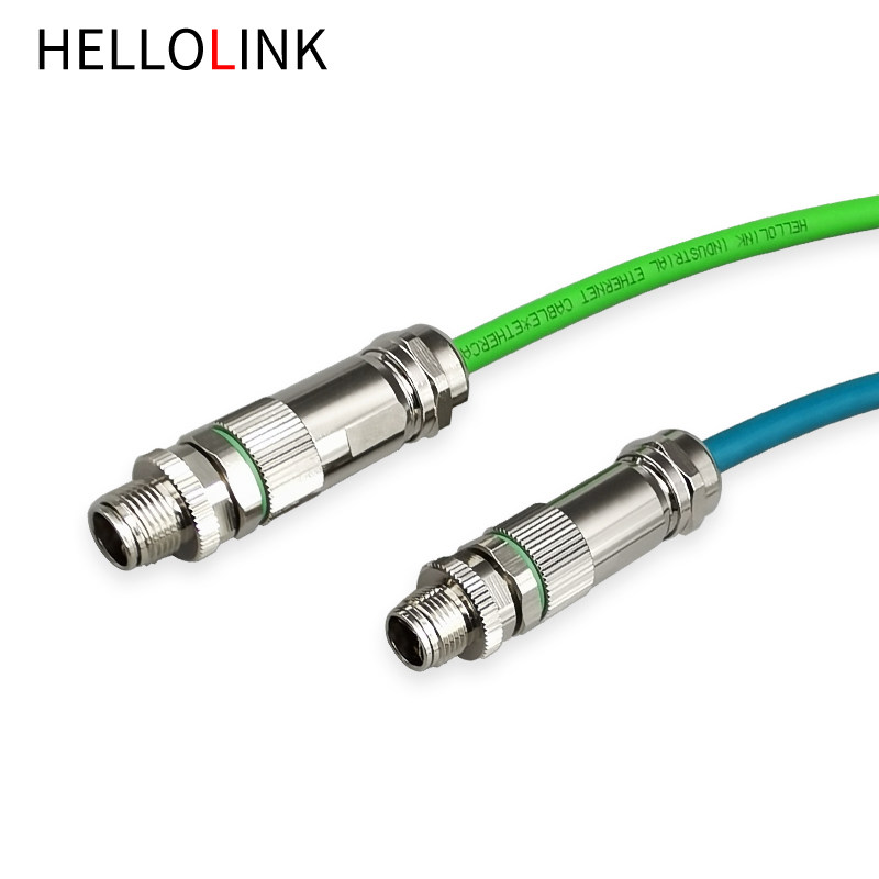 M12四芯插头以太网航空接头ProfiAnet连接器八芯传感器D型 M12八