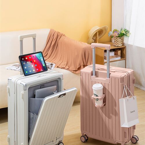 前置开口行李箱2025新款20寸小型登机箱28寸大容量密Y码拉杆旅行