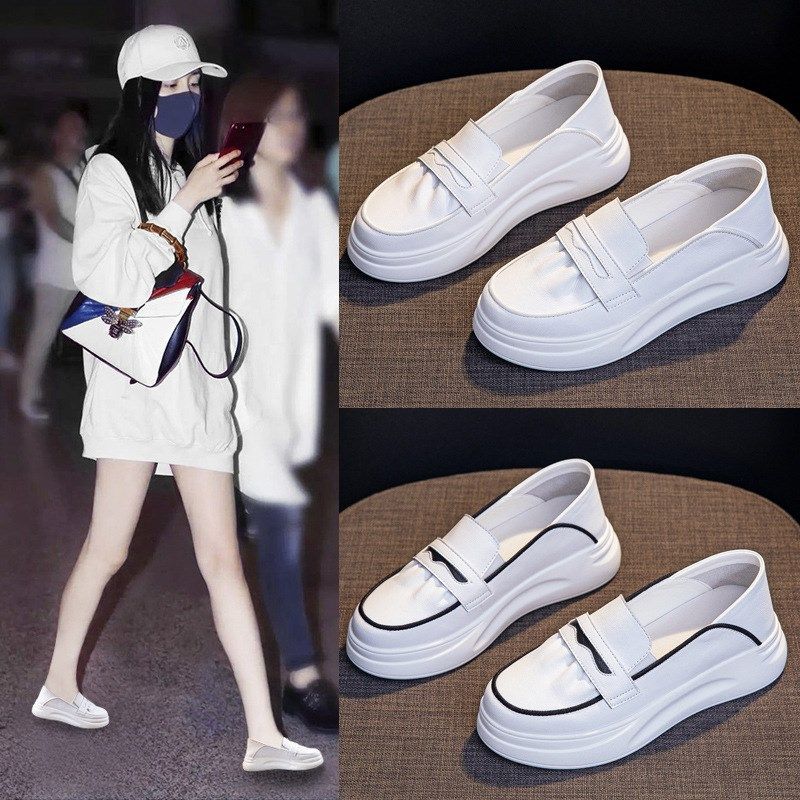 内增高女软皮春季新款百搭两穿小白鞋懒人单鞋子,女鞋,浅口单鞋,淘宝优惠券,粉丝福利购,淘宝优惠卷