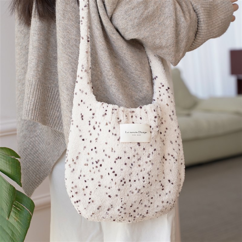 暮色手混线斜挎芝麻包DIY材料包编织棒针手工礼物红色咖色送人