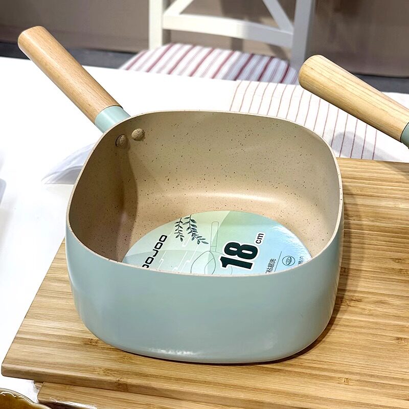 方形小奶锅加深热奶锅煮牛奶不粘锅螺蛳L粉泡面锅一人食专用小锅
