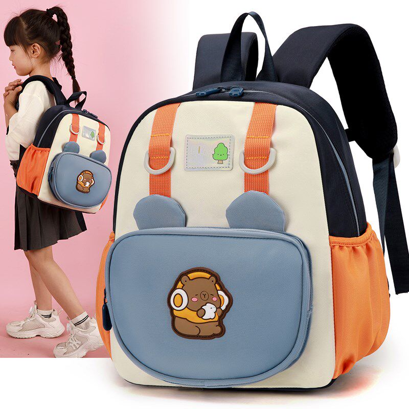 新款卡通儿童书包幼儿园男宝宝入园双肩包带胸扣R减负小班轻便揹