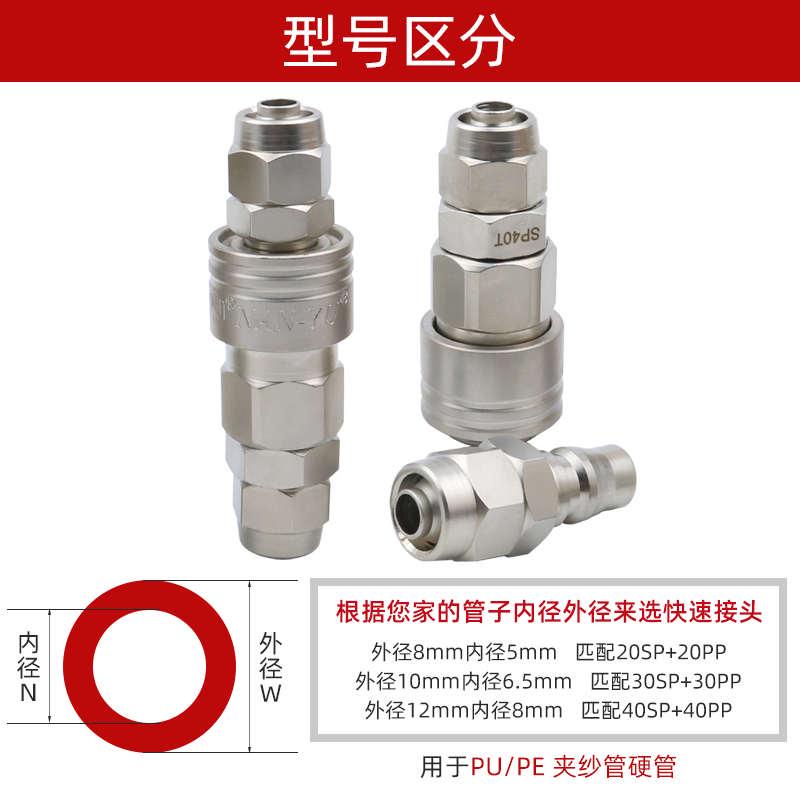 南豫c式气管接头快速接头自锁空压机气泵配件风炮管公母快插三