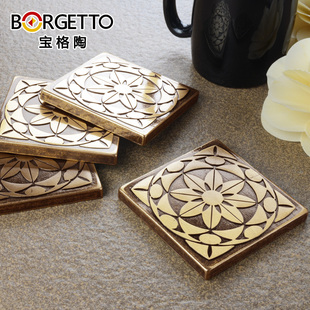 宝格陶铜砖 客厅地砖角花玄关背景墙花片 金属小花砖瓷砖配件方砖