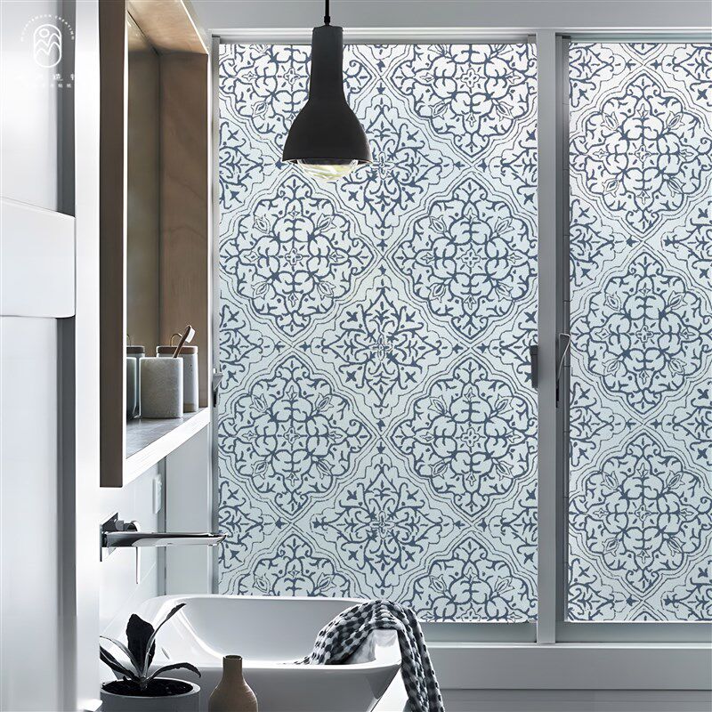 浴室卫生间透光不透明玻璃贴纸门窗户贴膜防窥飘窗民族风静电窗花,家居饰品,玻璃膜/贴,淘宝优惠券,粉丝福利购,淘宝优惠卷