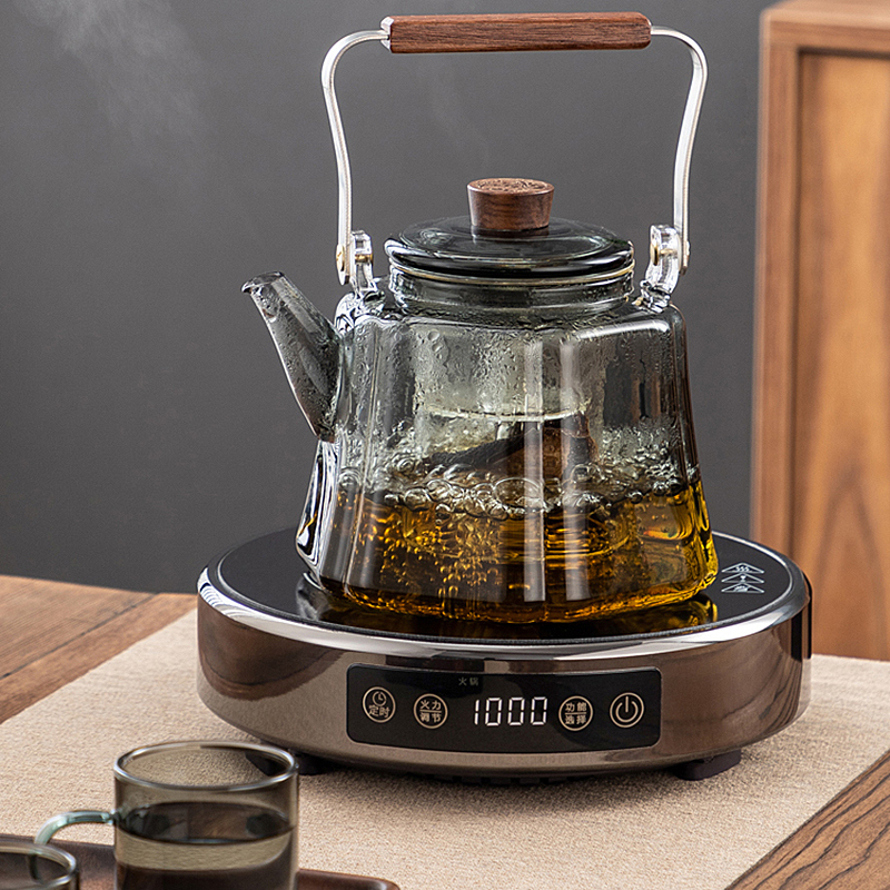 茶道茶具大功率烧水加热玻璃茶壶蒸煮茶器泡茶炉自动智能保温黑晶