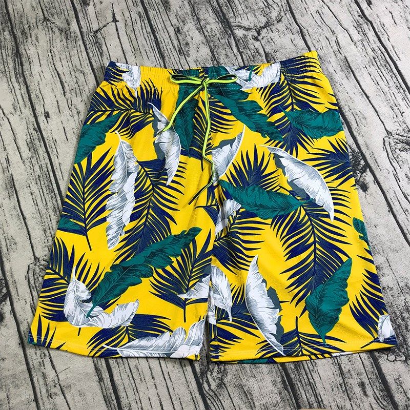 宽松印花平角裤五分男p士游泳裤y显瘦成人加肥加大码男士沙滩裤泳