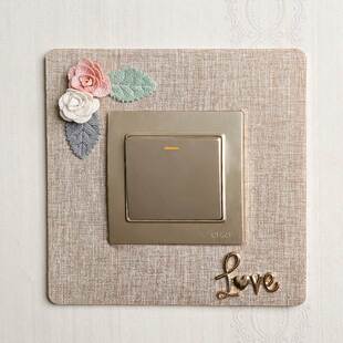 开关边框套布艺装饰免粘墙贴保护套灯插座墙壁防尘罩家用现代简约