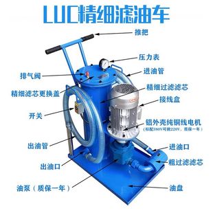 LUC系列润滑油机油液压油工业加油抽油滤油机移动式 油车过滤机