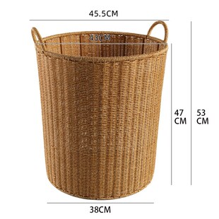仿藤编高款收纳桶酒店脏衣篮玩具筐圆形字画瑜伽垫置物筐