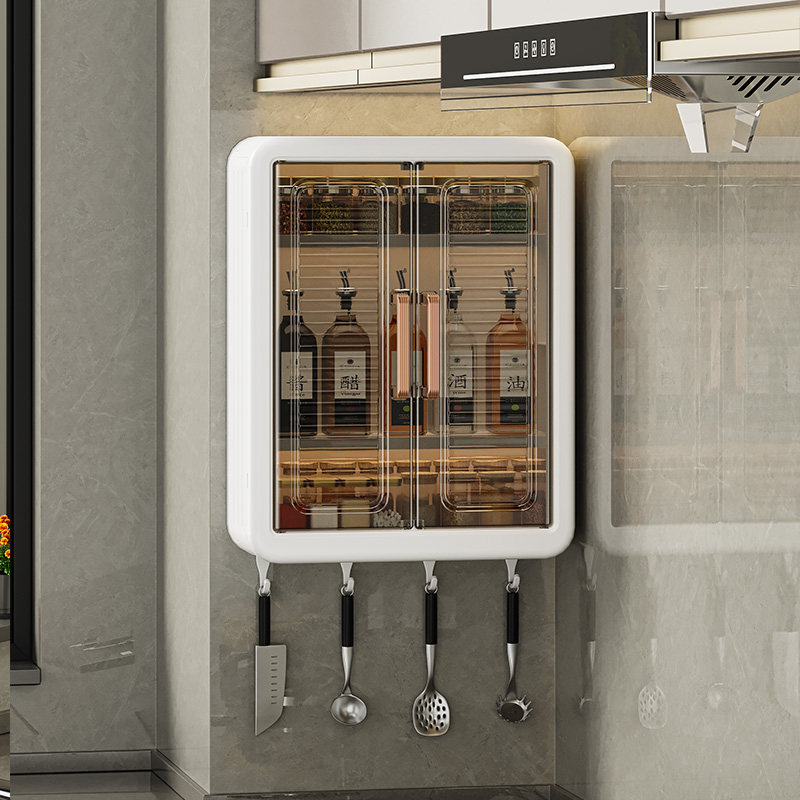 厨房壁挂式置物架吊柜调味罐收z纳盒调料品放油盐酱醋收纳架免打