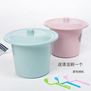 尿带盖痰老人塑料桶成人尿盆盂夜壶儿加童痰盂厚宝宝坐便盆小958