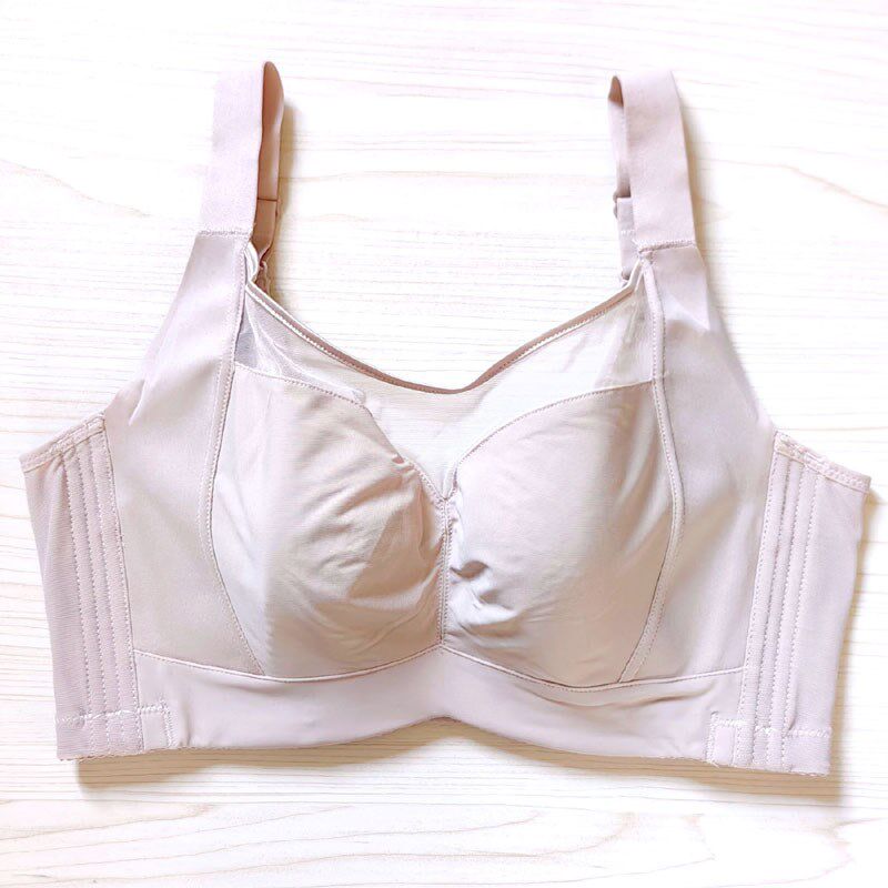 光面抹胸式调整型内衣女大胸显小收副乳上托防下垂薄款文胸罩