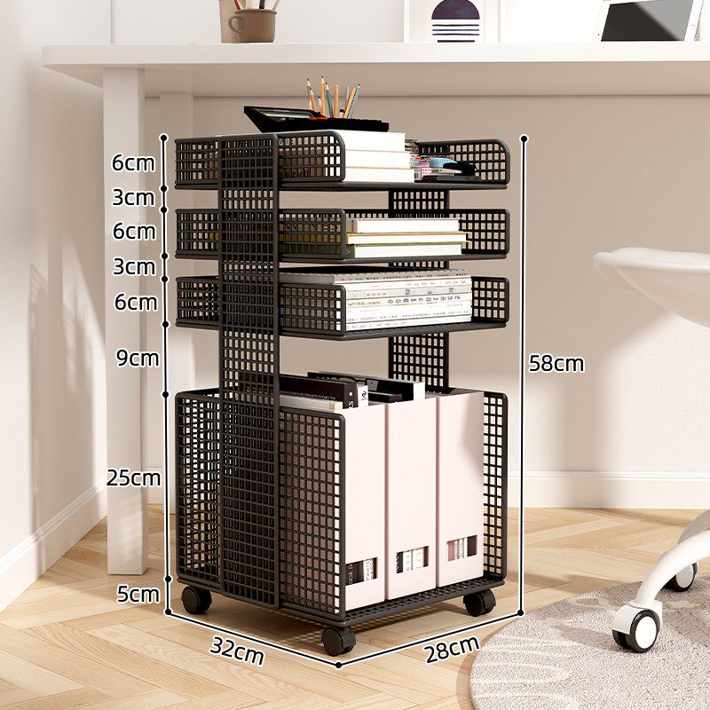 桌下文件收纳架落地多层移动推车文件柜分层置物架办公室工位神奥