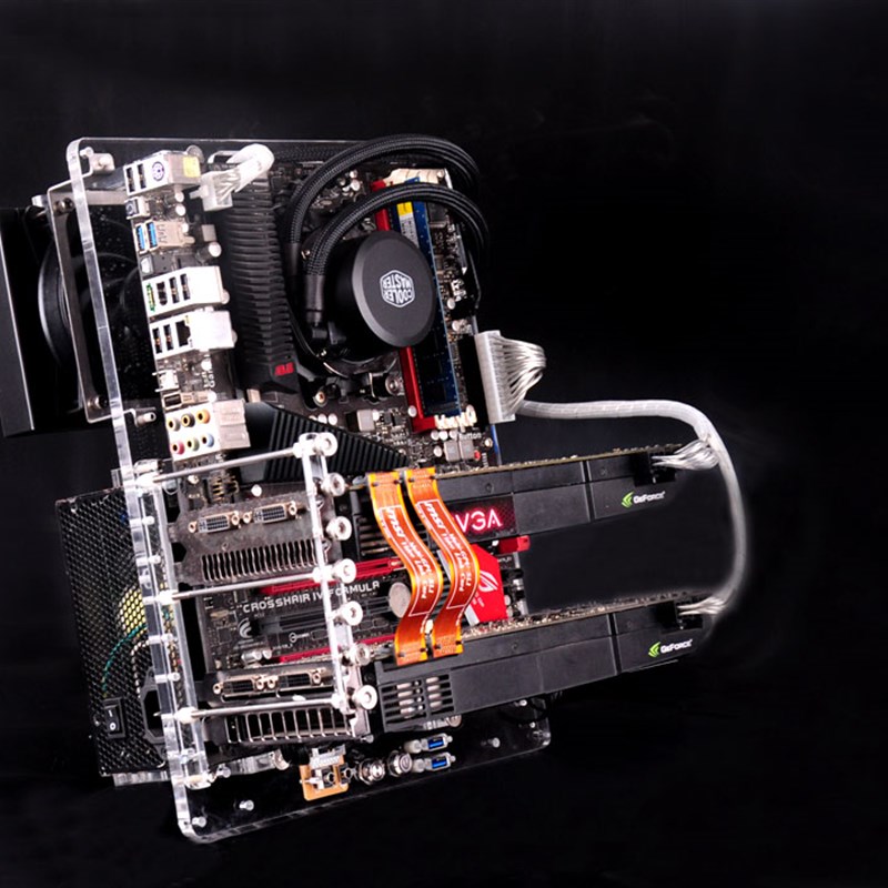 开放式机箱 亚克力机箱 电脑机箱全透明机箱 测试平台 超厚板材