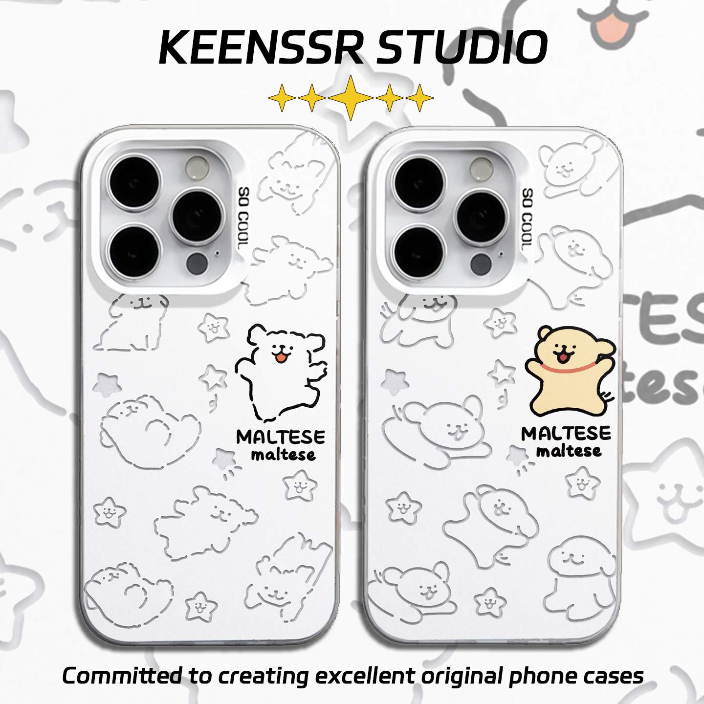 线条小狗手机壳情侣苹果iphone16promax华为12mate11外壳新款70oppo80iqoo荣耀60小米15一加vivo13红米pura14
