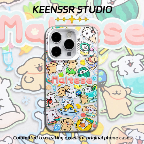 满屏线条小狗手机壳苹果iphone16promax70oppo80iqoo一加vivo13红米pura14华为12mate11外壳新款荣耀60小米15