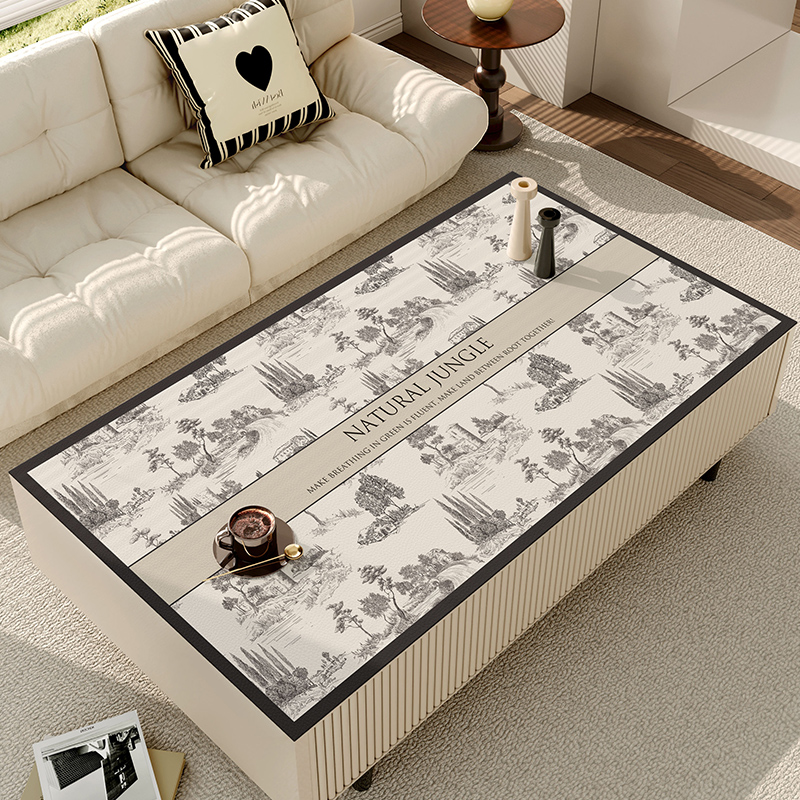 美式茶几桌布客厅家用轻奢高级感长方形茶几垫桌垫防水防油免洗