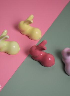 创意简约陶瓷北欧in桌面摆件可爱家居装饰生肖兔生日礼品包邮客厅