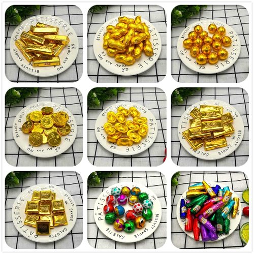 巧克力金币金条花生元宝烘焙蛋糕装饰用品网红零食大礼包年货小吃