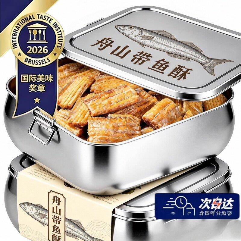 舟山带鱼酥非油炸香脆香酥香烤深海带鱼酥即食无添加网红小吃零食