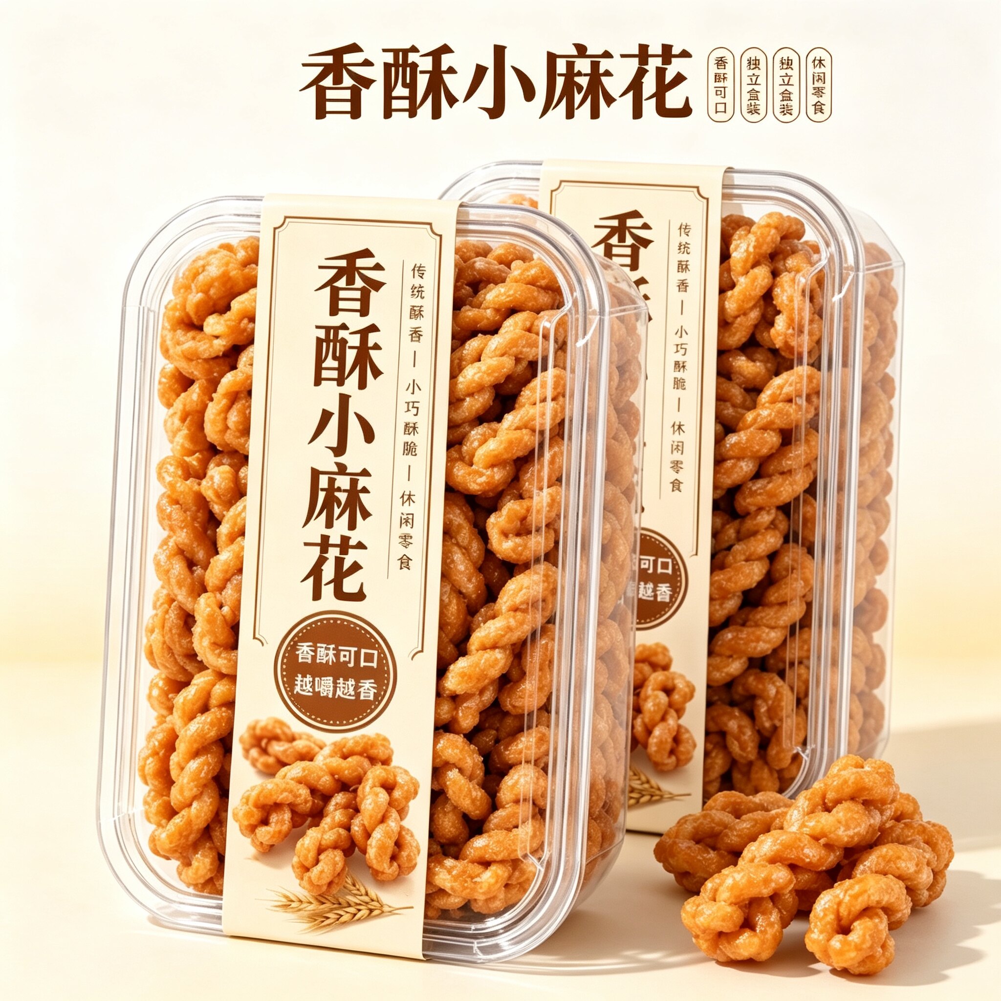 香酥小麻花红糖蜂蜜葱香椒盐味单独立包装整箱解馋小零食酥脆
