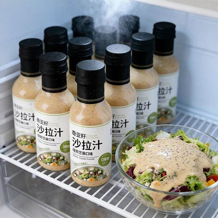 沙拉酱0脂肪0糖蔬菜水果专用奇亚籽无添加剂酱料健身轻食伴侣
