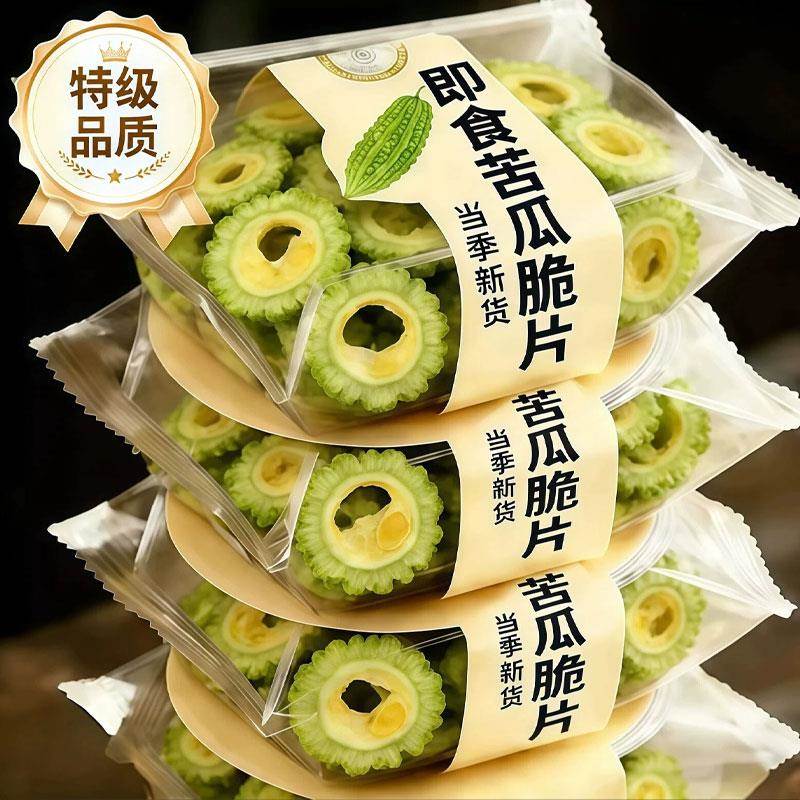 即食苦瓜脆片无添加绿色营养酥脆冻干苦瓜片干追剧休闲解馋小零食