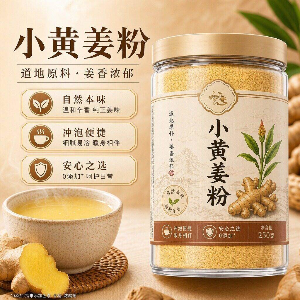 正宗云南九蒸九晒小黄姜粉特级品质调理女生熬夜加班滋补冲饮品