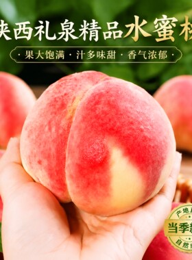 陕西礼泉白凤北京8号金鱼大红水蜜桃脆甜桃5斤新鲜包邮应当季水果