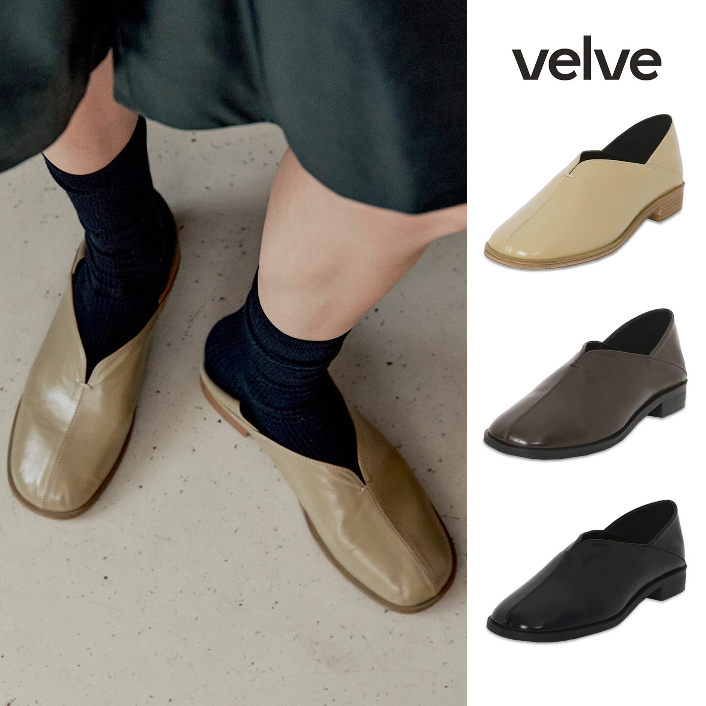 韩国直邮velve女两穿乐福鞋