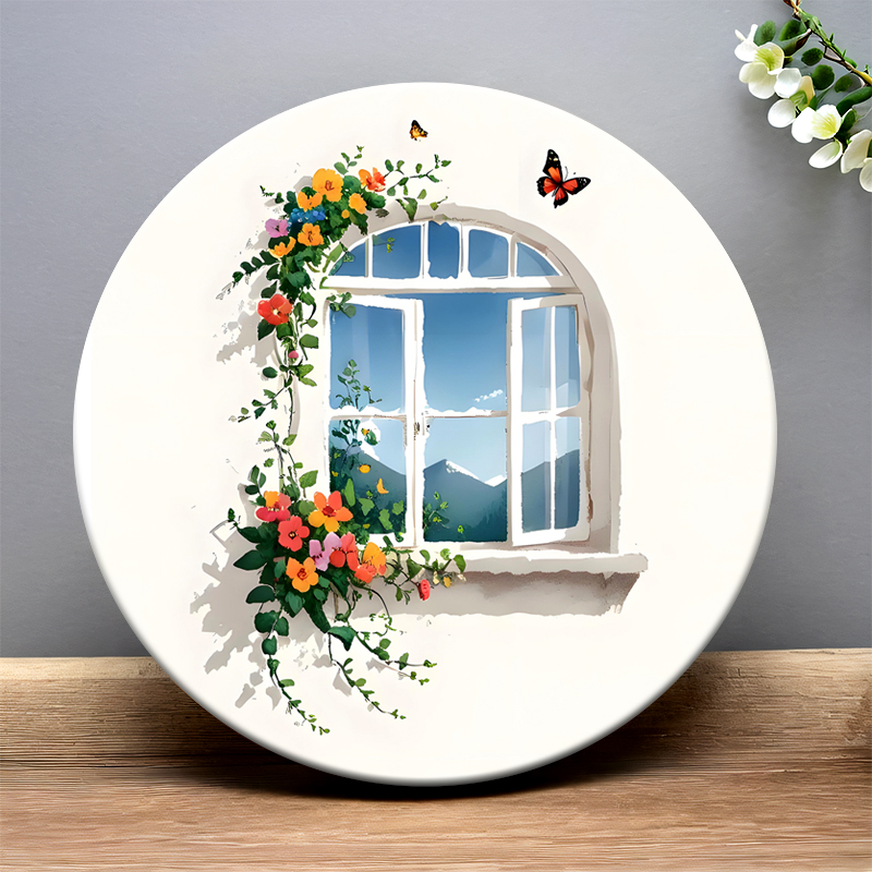 数字油画DIY窗风景花卉填色