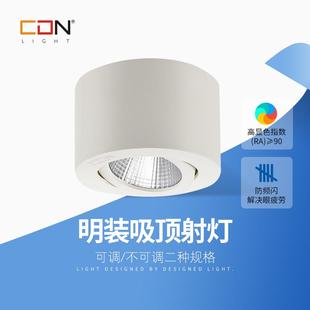 筒灯3瓦5W射灯玄关过道灯北欧吸顶式 led明装 免开孔吊线天花灯