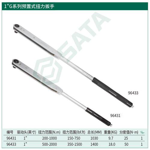 世达sta大型设备手安装修用世达/sat可调检式扭矩扳手 预a置式扭
