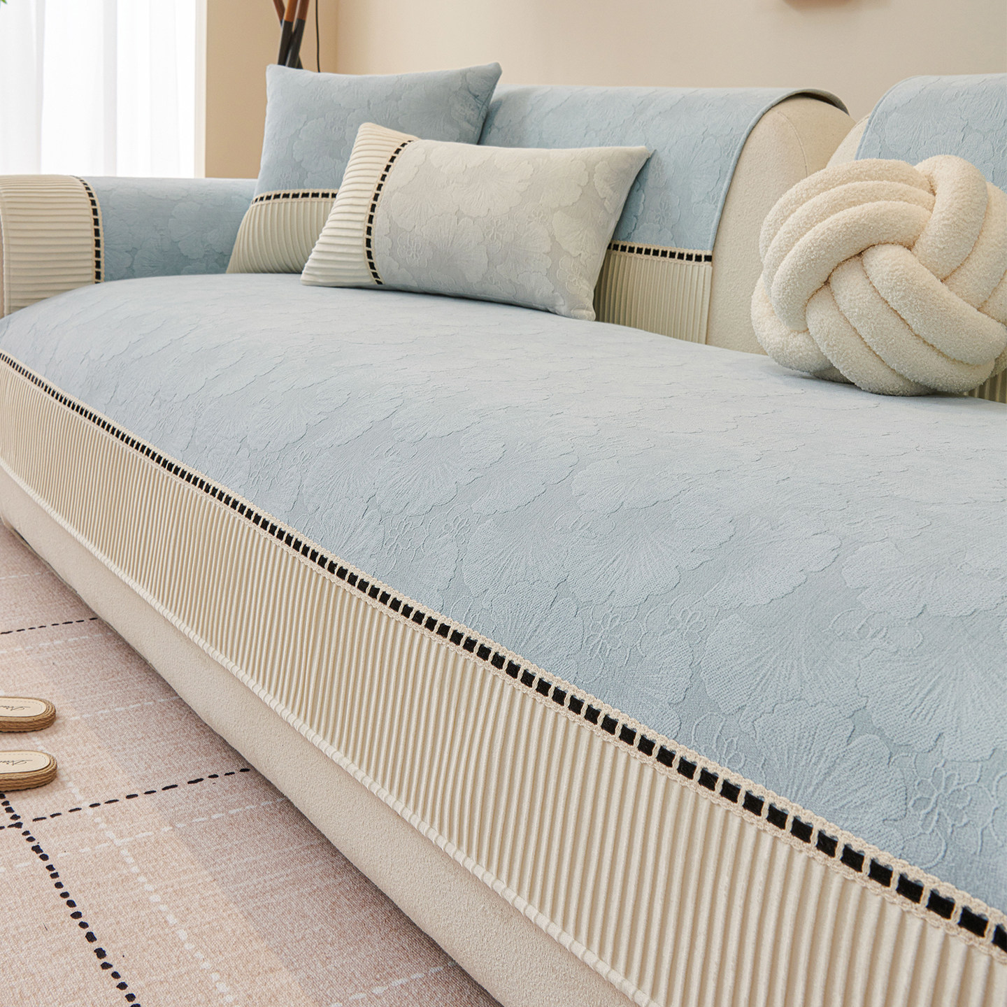 高级感皮沙发垫四季通用2026新款秋冬防滑直排布艺坐垫子盖布套罩