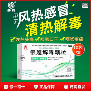 嘉应银翘解毒颗粒10袋风热感冒咽喉疼痛咳嗽口干发热头痛正品OTC