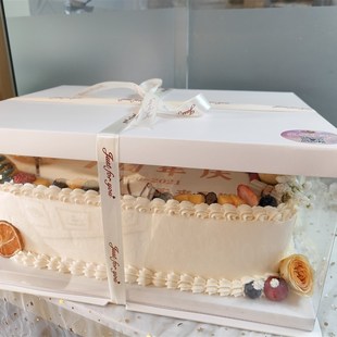 新款 盒 精品長方形蛋糕盒透明超大生日塑料16.18.20U.24寸包裝