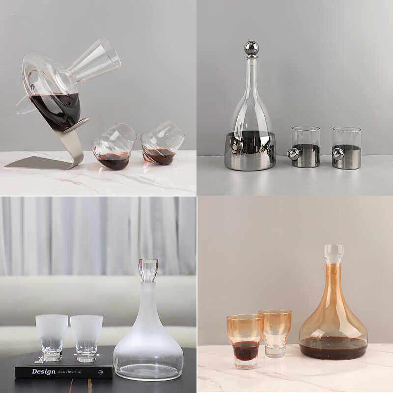 现代简约水晶玻璃红酒醒酒器摆件家用分酒具样板间酒店饭厅装饰品