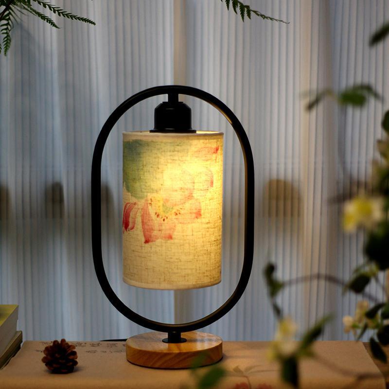 客厅茶室桌面小台灯新型中国禅宗荷花民族风格覆古装饰实木高端三