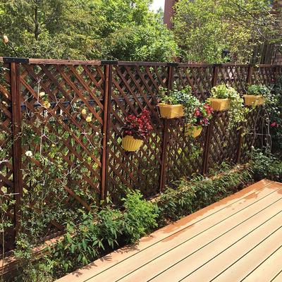 塑木网格护栏围栏防腐木栅栏庭院户外花园室外篱笆隔断爬藤花架子