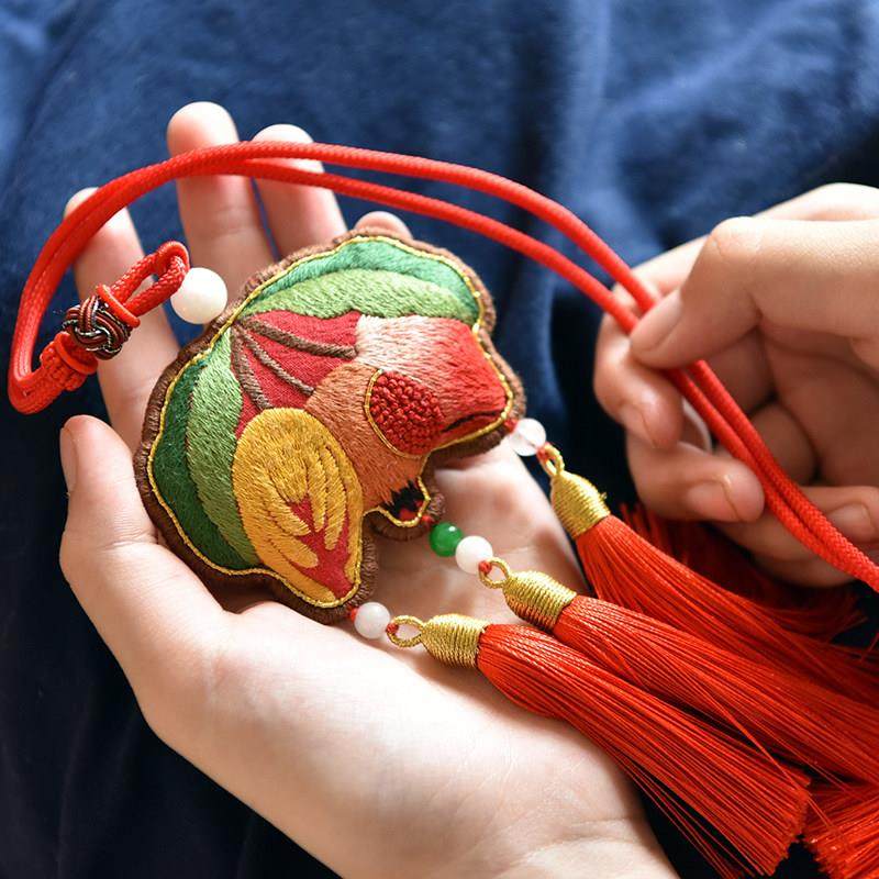 松果果三多传统刺绣新婚礼物荷包手工DIY材料包送礼车挂香包套件,居家布艺,缝纫DIY材料套装,淘宝优惠券,粉丝福利购,淘宝优惠卷