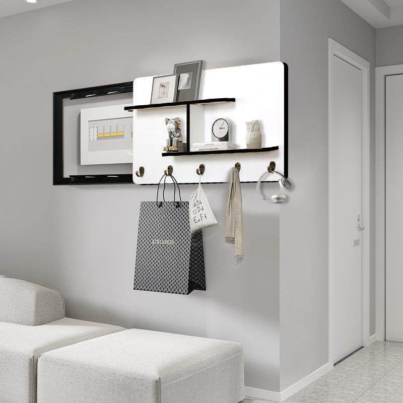 电表箱遮挡装饰置物架现代简约多功能实木配电箱收纳盒推拉带挂勾,家居饰品,电表箱装饰画,淘宝优惠券,粉丝福利购,淘宝优惠卷