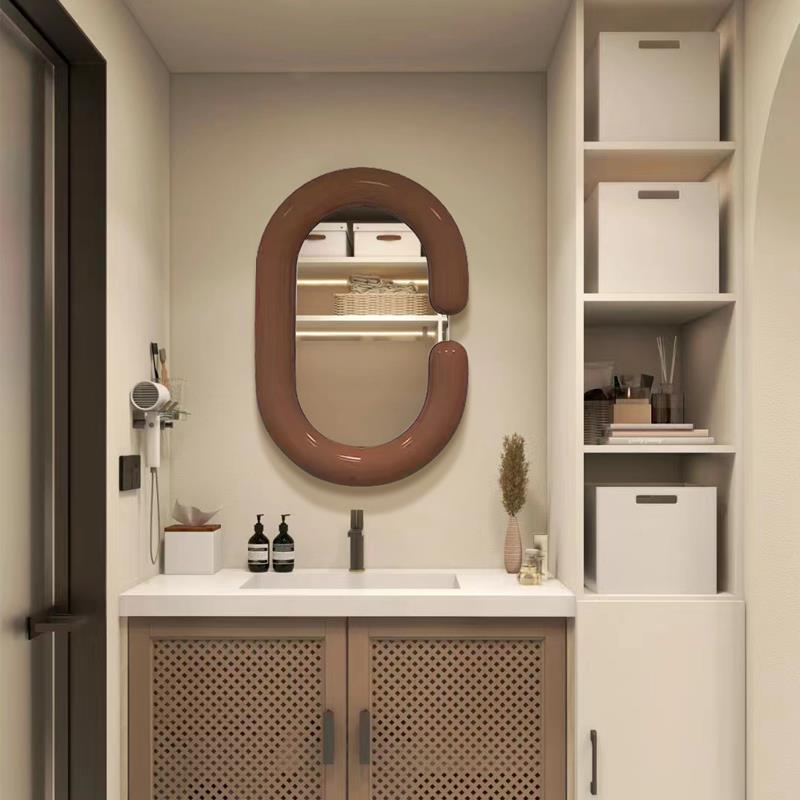 简约装饰镜壁挂化妆镜异形镜子挂墙式智能浴室挂镜轻奢家用梳妆镜