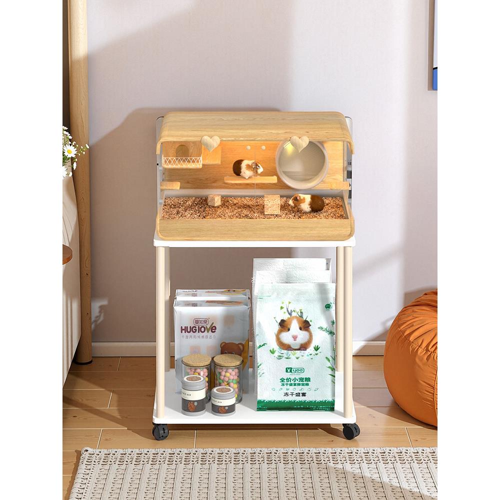 仓鼠置物架鹦鹉鸟笼多层带轮可移动落地放置架一体式爬宠物箱架子