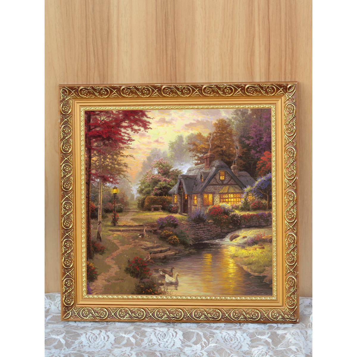 欧式画框装裱挂墙33书法字画框架实木正方形相框50十字绣裱框定制