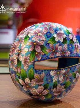 中外珐琅美术馆景泰蓝纸巾盒花瓶家居办公室摆件商务送礼节日礼物