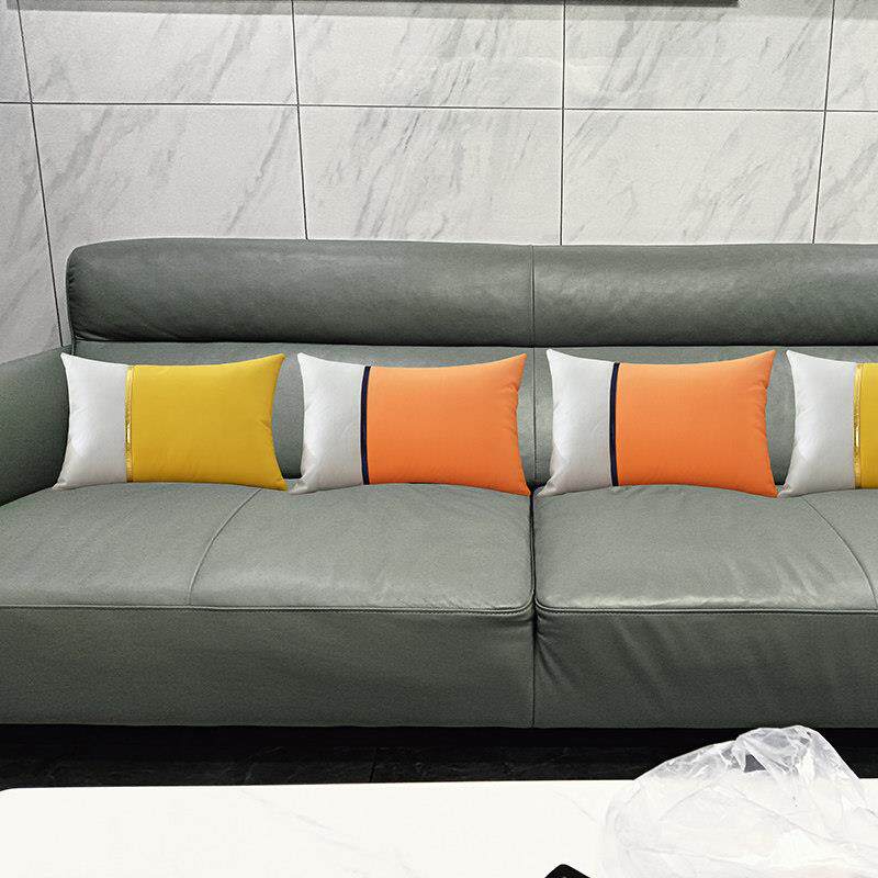 长方形科技布靠垫套客厅沙发抱枕靠背垫枕头大号橙色腰枕轻奢靠枕