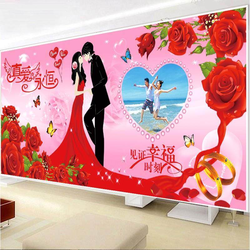 新款5d钻石画异形钻满钻结婚客厅点钻卧室婚庆贴砖十字绣2024喜庆