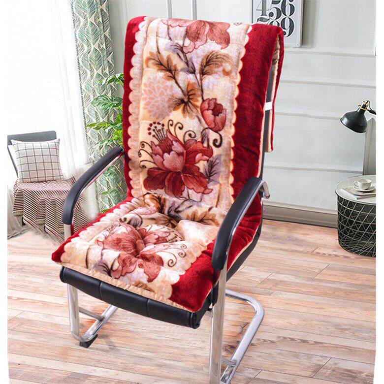 坐垫靠垫一体护腰座垫加厚毛绒办公室学生藤椅沙发椅电脑靠背椅垫